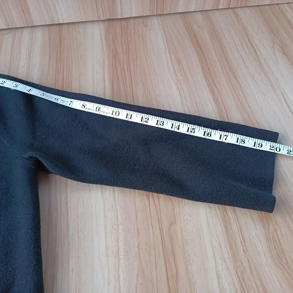 J. Crew G7746 Open-Front Sweater Jacket 100% Merino Wool Black Size Medium - Picture 9 of 9